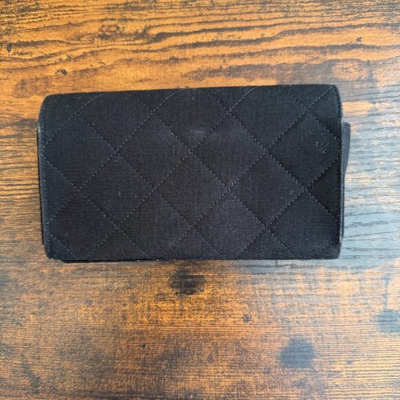 Authentic Chanel Sunglasses Case | Quilted Black Fabric with Silver Logo | Empty - Picture 4 of 9